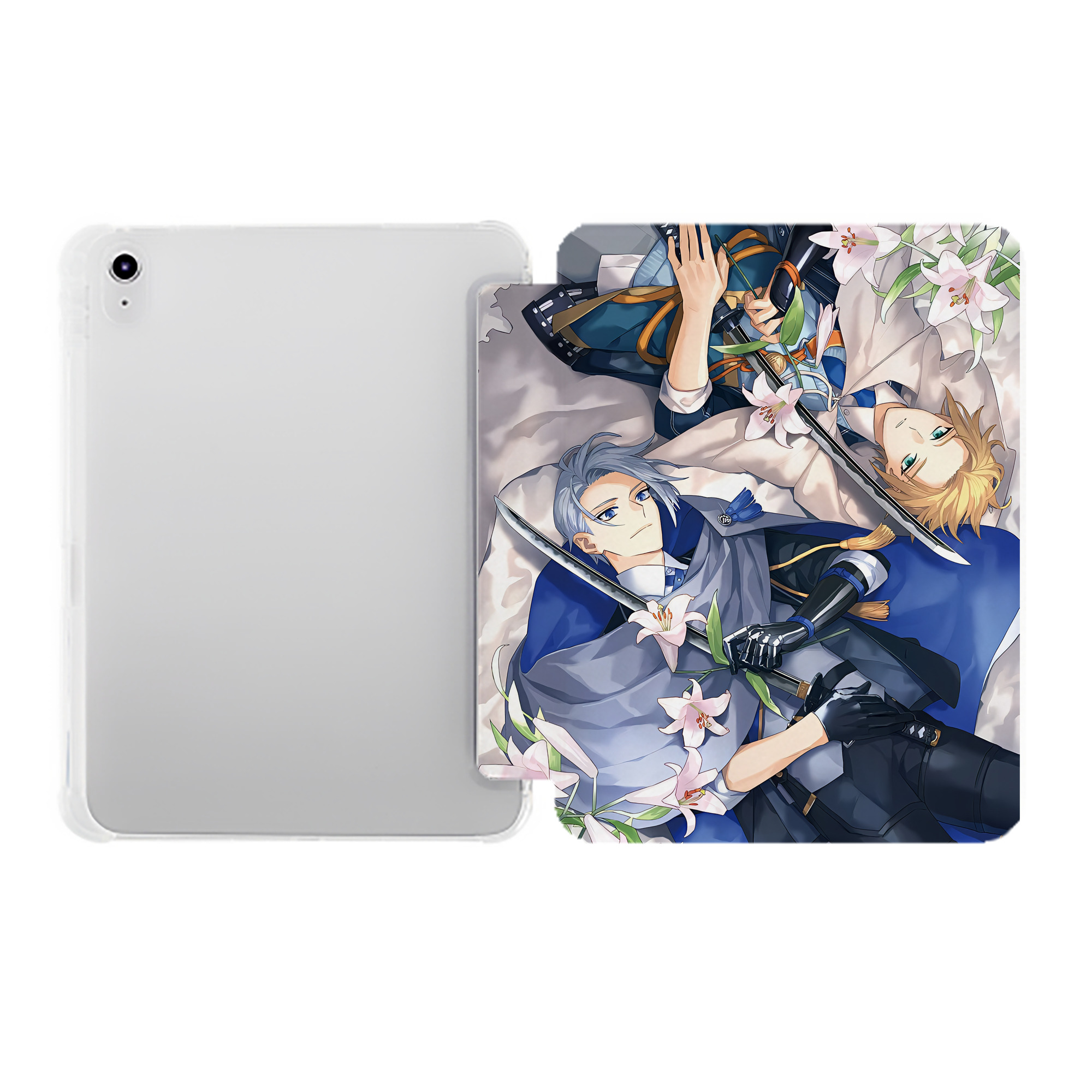 （画像用） 刀剣乱舞 Touken Ranbu IPad ケース ペン収納付き 三つ折りスタンド PUレザー×シリコン 対応機種9.5/10.5/10.9インチ